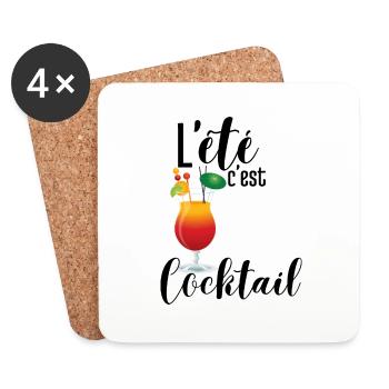 L'été c'est cocktail - Dessous de verre (lot de 4) - blanc - Devant
