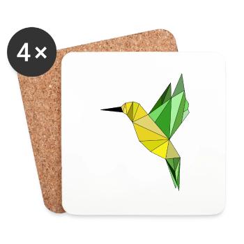Hummingbird geometric - Coasters (set of 4) - white - Front