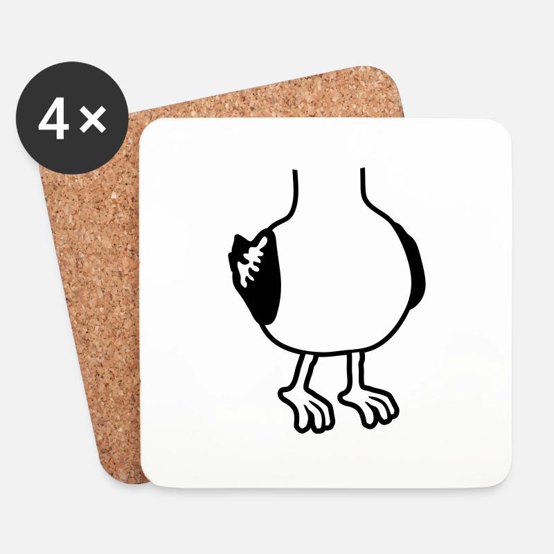 Kostüm Möwe ohne Kopf - Untersetzer (4er-Set) - Weiß