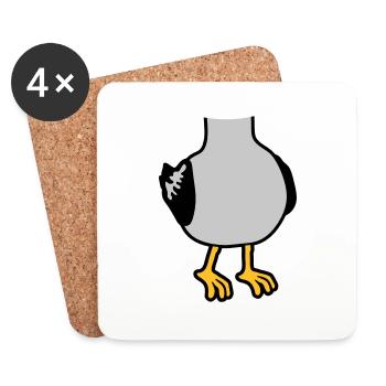 Möwe ohne Kopf Kostüm - Untersetzer (4er-Set) - Weiß - Vorne