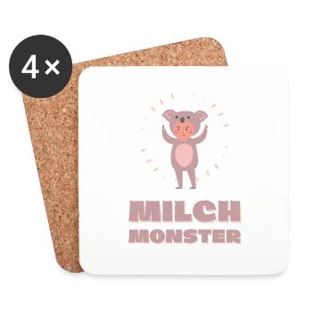Milch Monster - Untersetzer (4er-Set) - Weiß - Vorne