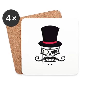 Skullheadwith beard and hat - Untersetzer (4er-Set) - Weiß - Vorne