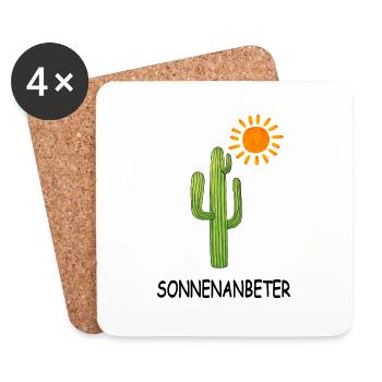 sommer sonnenanbeter - Untersetzer (4er-Set) - Weiß - Vorne