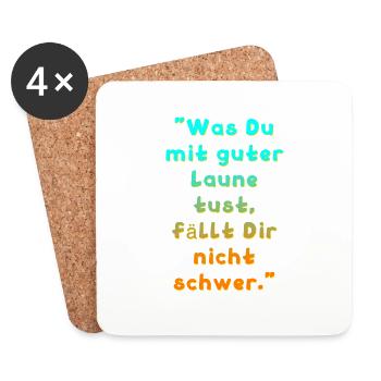 Guter Laune Spruch - Untersetzer (4er-Set) - Weiß - Vorne