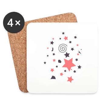 kreatives Motiv für Frauen und Kinder, Geschenk - Untersetzer (4er-Set) - Weiß - Vorne