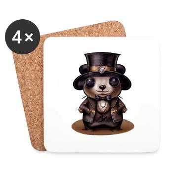 Panda - Untersetzer (4er-Set) - Weiß - Vorne