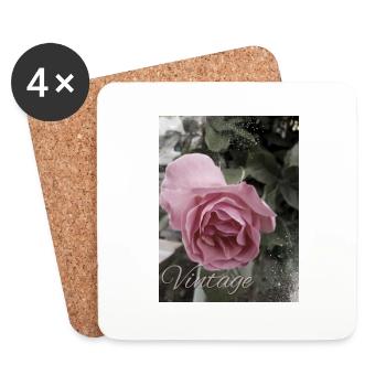 Vintage Rose - Untersetzer (4er-Set) - Weiß - Vorne