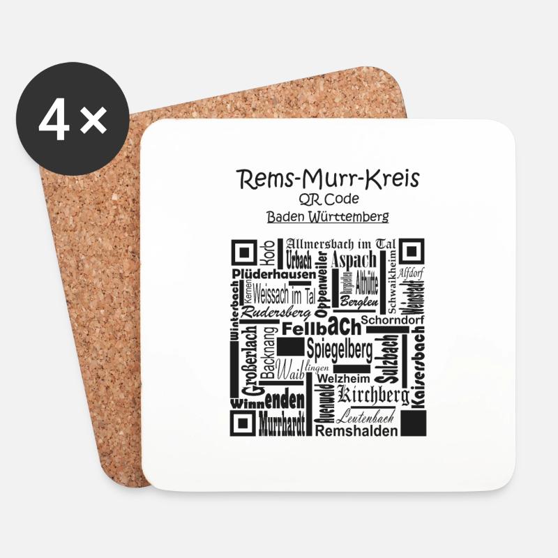 Rems Murr Kreis - Untersetzer (4er-Set) - Weiß