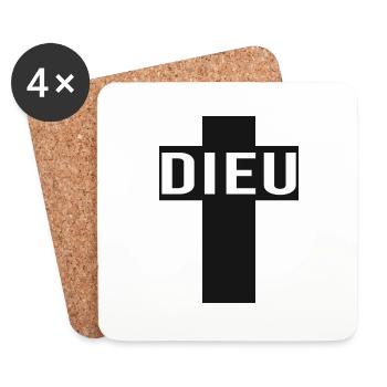 Dieu croix chretienne - Dessous de verre (lot de 4) - blanc - Devant