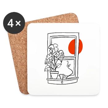 Window and Tea - Coasters (set of 4) - white - Front