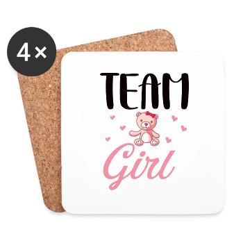 Team girl cadeau original baby shower - Dessous de verre (lot de 4) - blanc - Devant