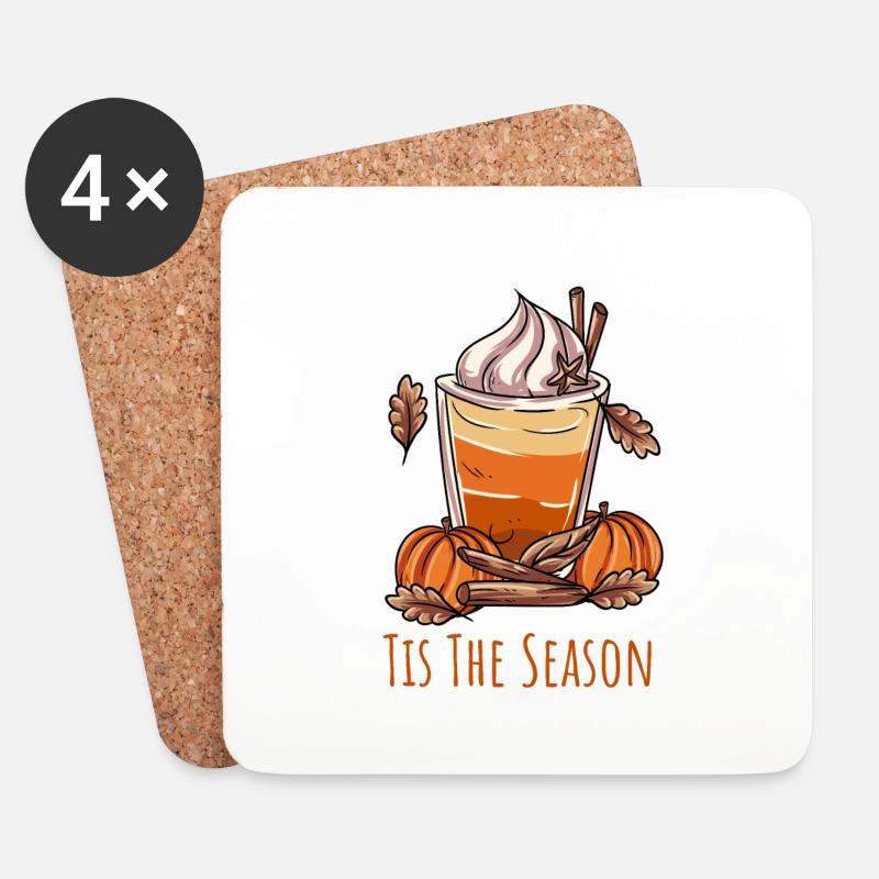 Pumpkin Spice Kürbis Kaffee - Untersetzer (4er-Set) - Weiß