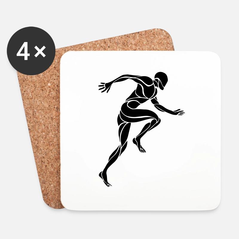 Tribal Runner Läufer Geschenkidee - Untersetzer (4er-Set) - Weiß
