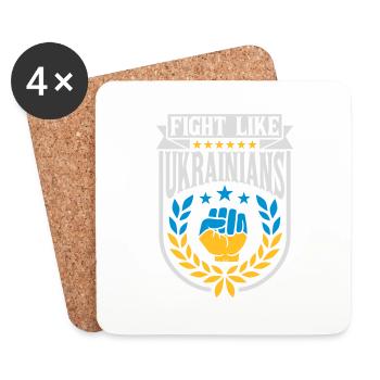 fight like ukrainians quote - Coasters (set of 4) - white - Front