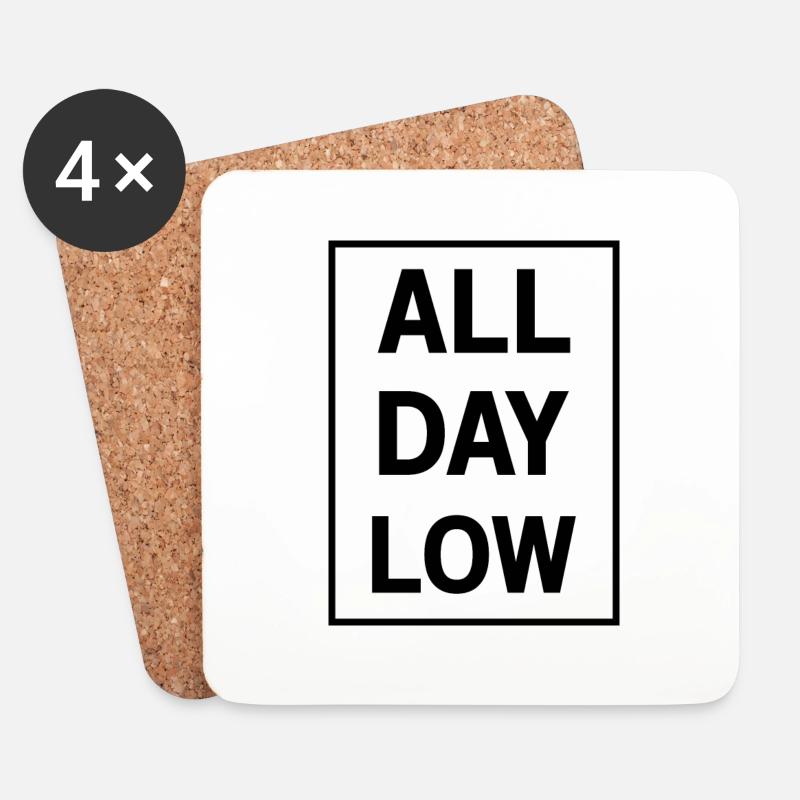 All day low - Untersetzer (4er-Set) - Weiß