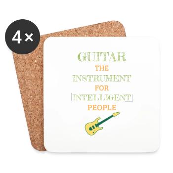 Instrument de guitare pour les gens intelligents Sage - Dessous de verre (lot de 4) - blanc - Devant