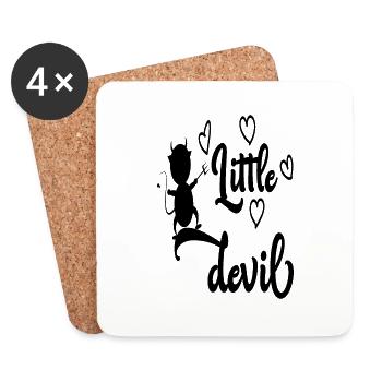 Petit diable - Dessous de verre (lot de 4) - blanc - Devant