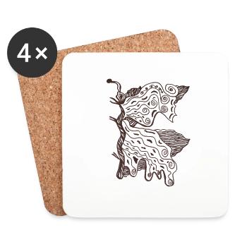 butterfly - Untersetzer (4er-Set) - Weiß - Vorne