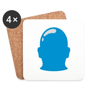 Symbol Bald Head Outline Silhouette - Coasters (set of 4) - white - Front