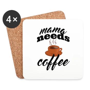 Mama needs coffee - Untersetzer (4er-Set) - Weiß - Vorne