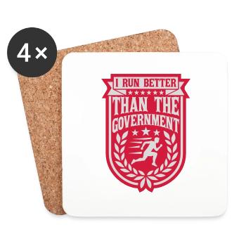 run better than government - Coasters (set of 4) - white - Front