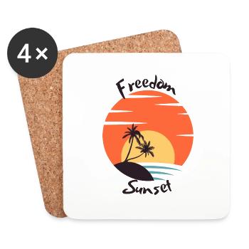 Liberté couché de soleil - Dessous de verre (lot de 4) - blanc - Devant