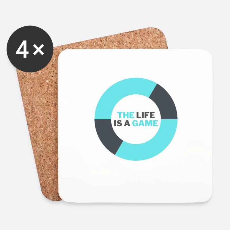 THE LIFE IS A GAME - Untersetzer (4er-Set) - Weiß