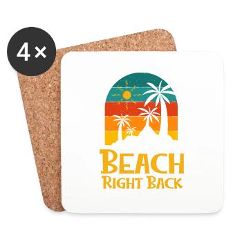 Plage juste arrière Dictons d’été Citations tropicales - Dessous de verre (lot de 4) - blanc - Devant