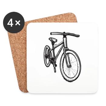 Fahrrad Gekritzel Fahrräder Radfahren Silhouette 1 - Untersetzer (4er-Set) - Weiß - Vorne