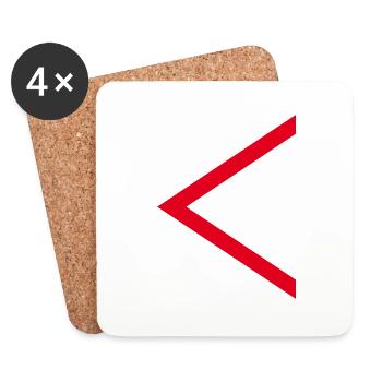 Flèche rouge - Dessous de verre (lot de 4) - blanc - Devant