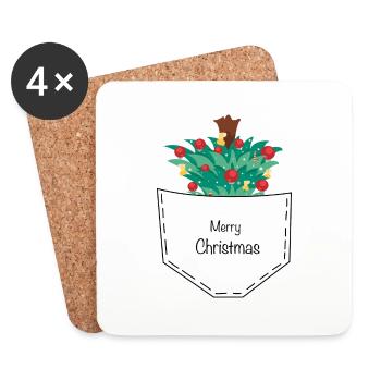 Merry Christmas 2 - Untersetzer (4er-Set) - Weiß - Vorne