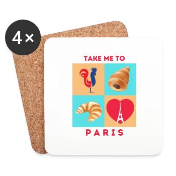 BRING MICH NACH PARIS - Untersetzer (4er-Set) - Weiß - Vorne
