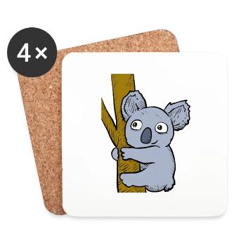 Frecher Koala - Untersetzer (4er-Set) - Weiß - Vorne