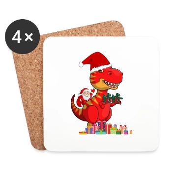 Pere Noel dinosaur - Coasters (set of 4) - white - Front