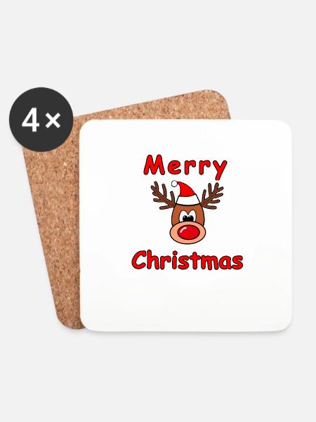 Merry Christmas - Coasters (set of 4) - white