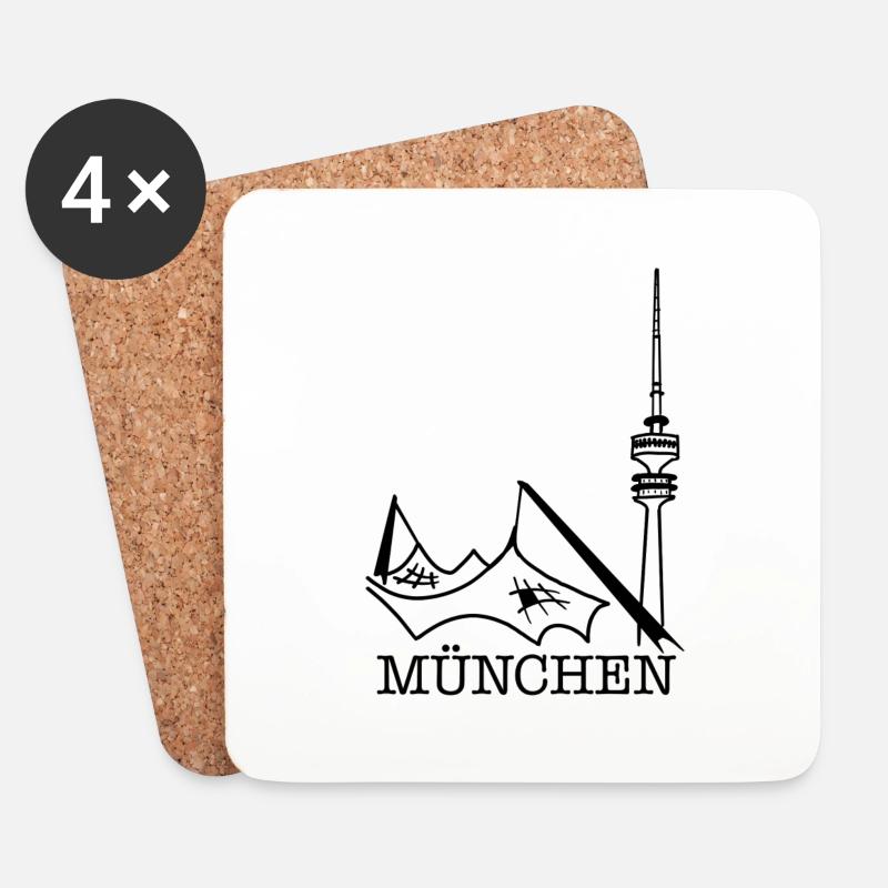 München - Untersetzer (4er-Set) - Weiß
