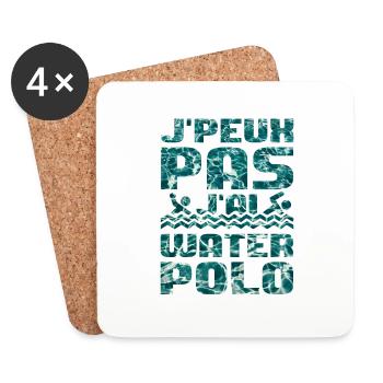 Je Peux Pas J'ai Water Polo Humour Sport - Dessous de verre (lot de 4) - blanc - Devant