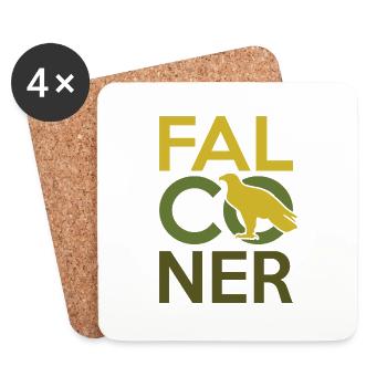 Pickling falconry - Coasters (set of 4) - white - Front