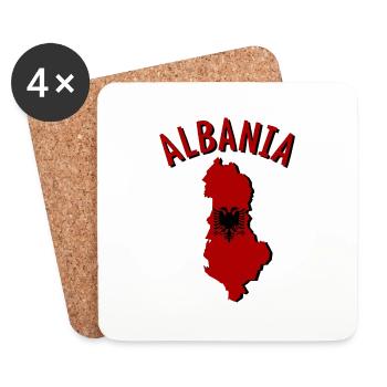 Albanien Albania Landkarte Flagge - Untersetzer (4er-Set) - Weiß - Vorne