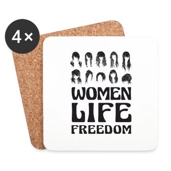 Cute Iranian Women - Women Life Freedom - Coasters (set of 4) - white - Front