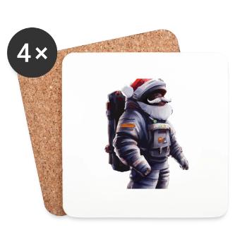 Santa Claus in Spacesuit Gift Idea - Coasters (set of 4) - white - Front