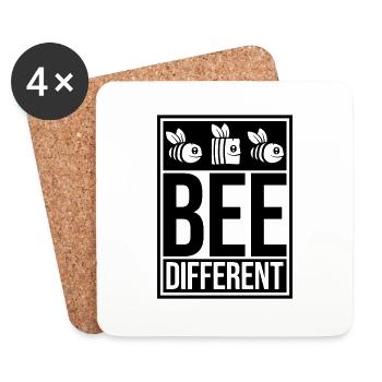 bee different saying quote - Coasters (set of 4) - white - Front