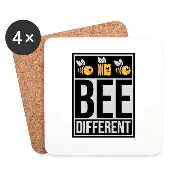 bee citation différente - Dessous de verre (lot de 4) - blanc - Devant
