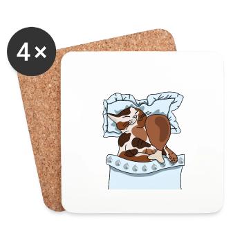 Cat chickenwing - Untersetzer (4er-Set) - Weiß - Vorne