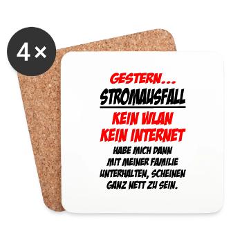 Strom Stromkosten - Untersetzer (4er-Set) - Weiß - Vorne