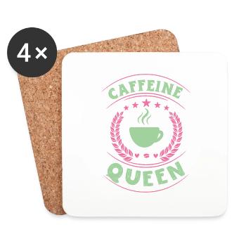 Caffeine queen - Coasters (set of 4) - white - Front