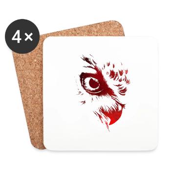 Hibou - Dessous de verre (lot de 4) - blanc - Devant