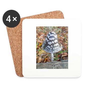 magpie fungus also magpie inkcap - Coasters (set of 4) - white - Front