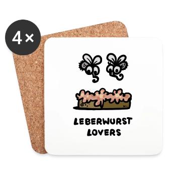 Fliege - Untersetzer (4er-Set) - Weiß - Vorne