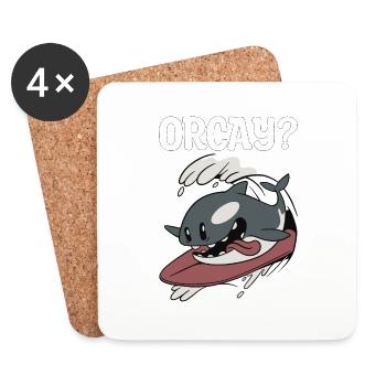 Orca Killerwal Schwertwal Spruch Geschenk - Untersetzer (4er-Set) - Weiß - Vorne
